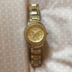Gold Fossil watch